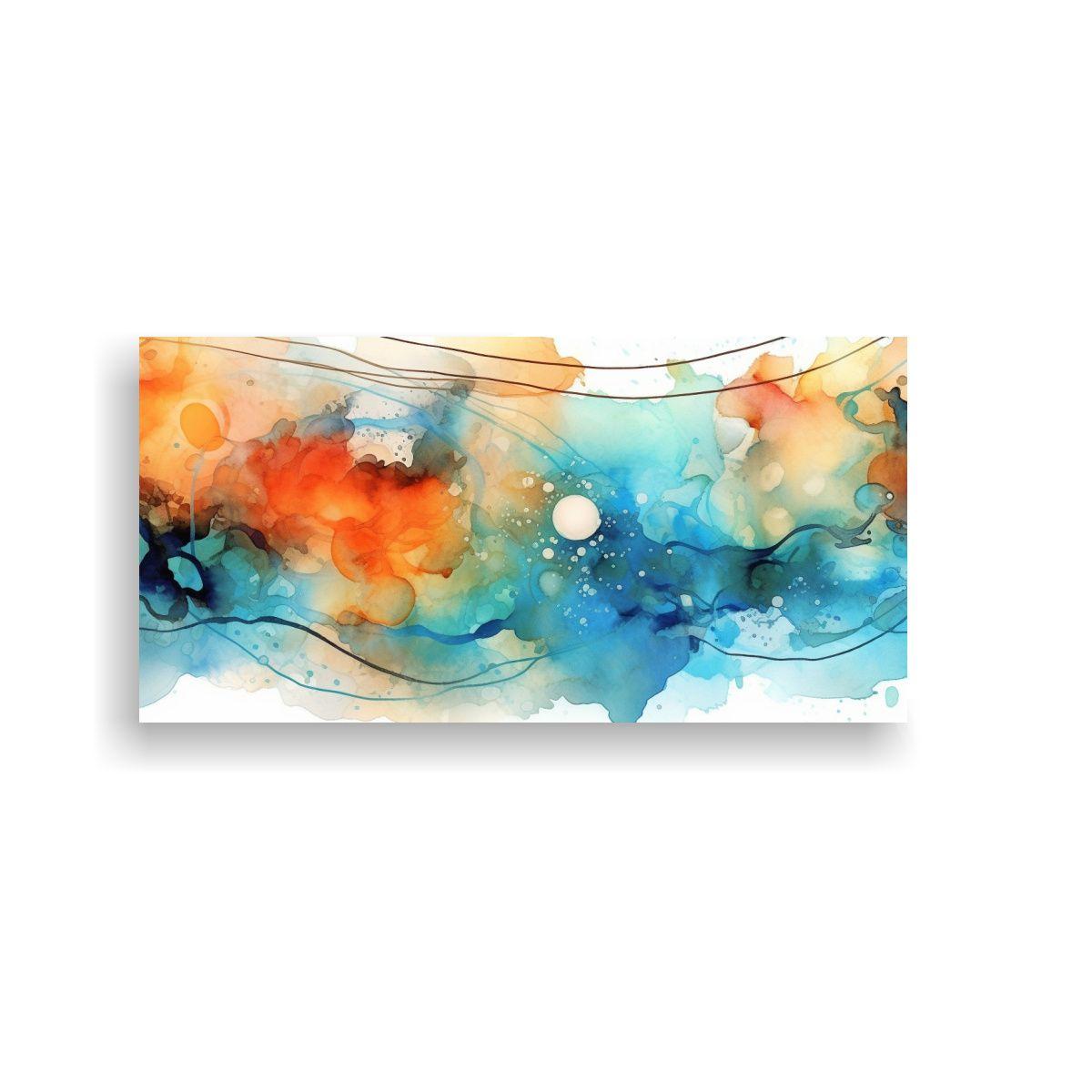Banner De Acuarela En Bastidor Con Finas Líneas, 100x50cm-0
