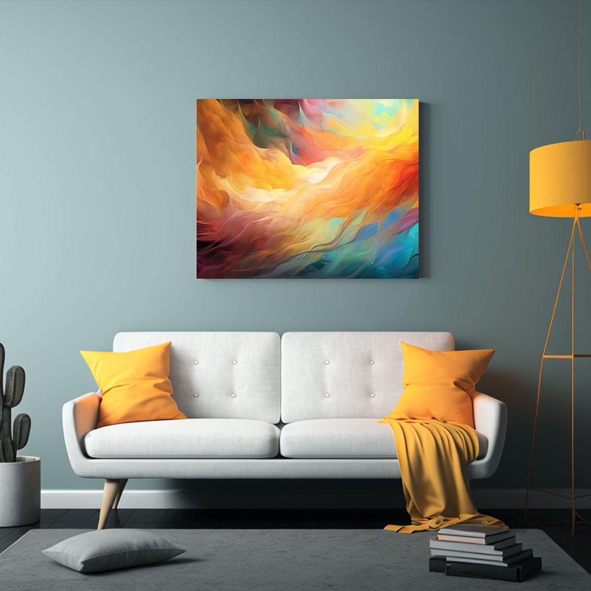 Cuadro Abstracto En Bastidor Con Composición Equilibrada Y  120x80cm-2