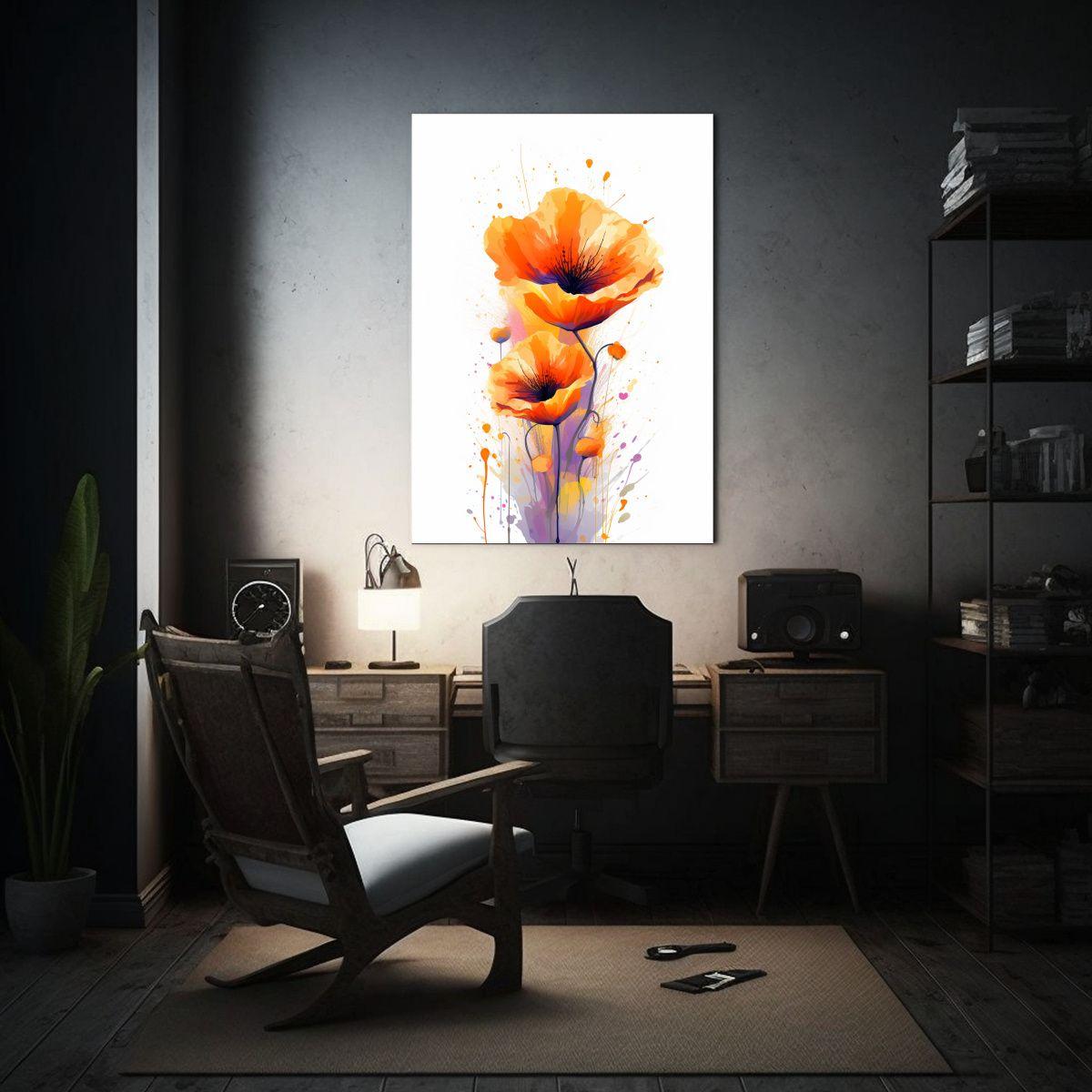 Cuadro Lienzo Elegante Con Imagen De Amapola 20x30cm-2