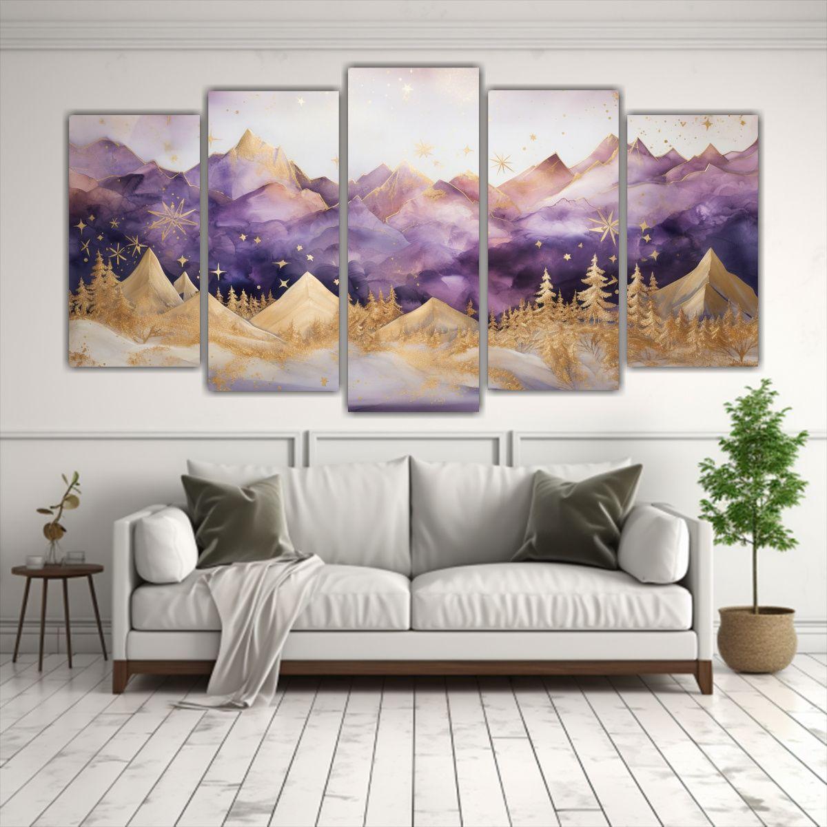 Cuadro Tela Estilo Galería: Paisaje Montañoso 100x50 Cm-2