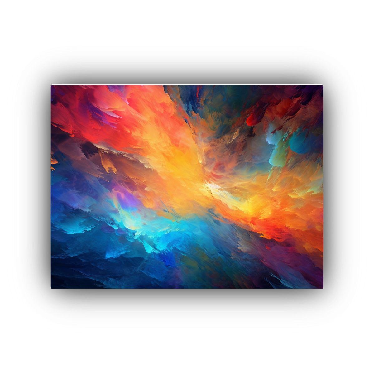 Pinturas Abstractas Vintage Con Vibrante Paleta De Colores Y 65x50cm-0