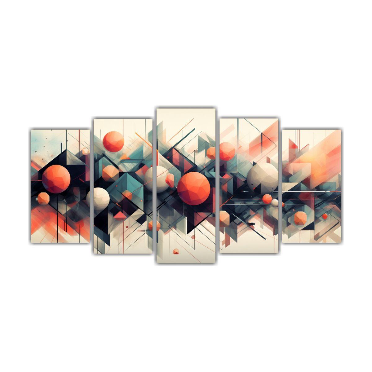 Conjunto 5 Cuadros Composición Equilibrada Arte 200x100 Cm-0