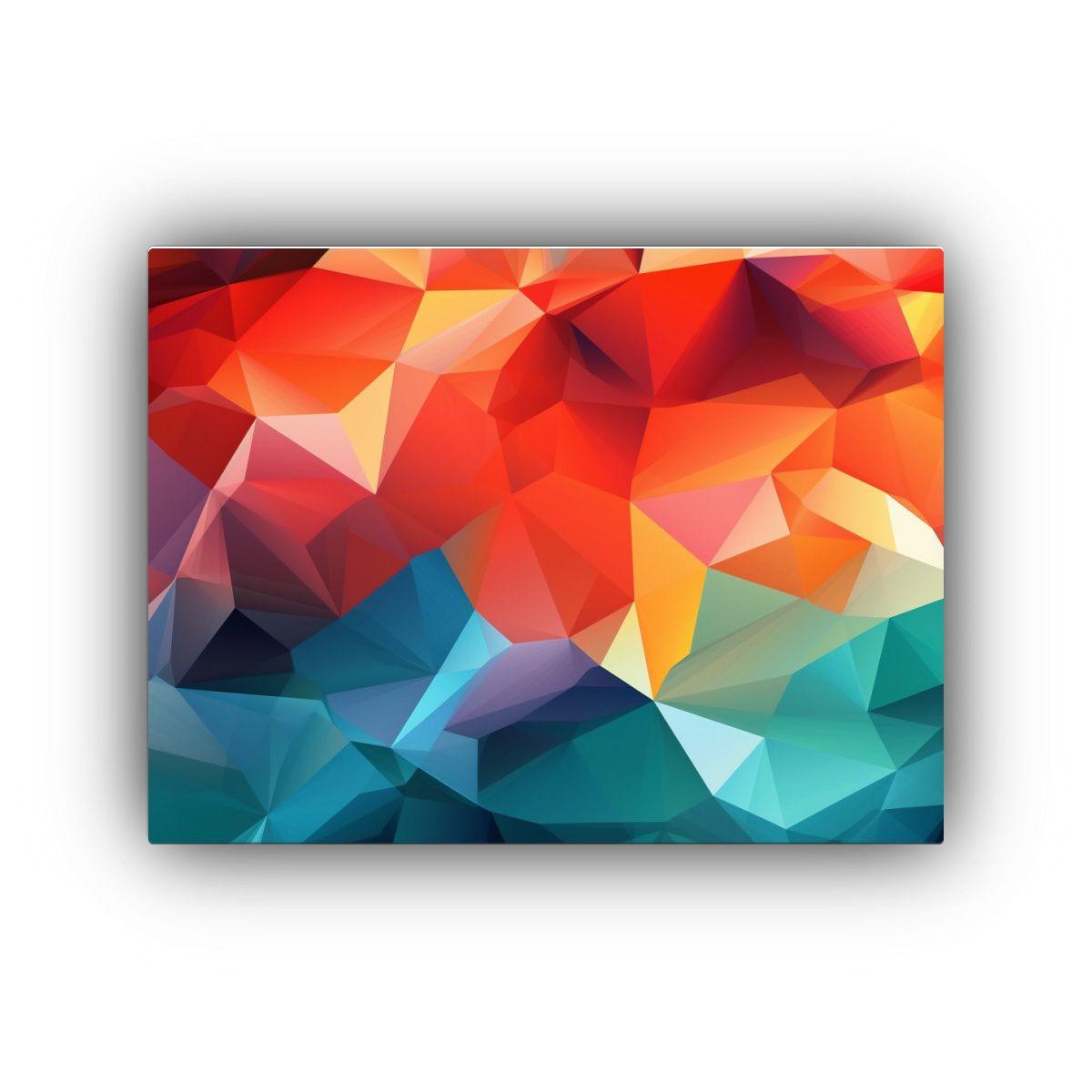 Fondo Geométrico Abstracto En Lienzo Multicolor Para Decora 90x60cm-0