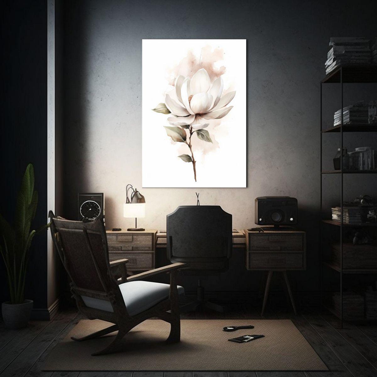 Pintura Decorativa De Magnolia Acuarela 20x30 Cm-2