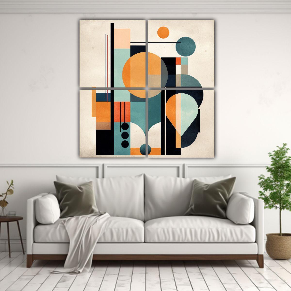 Lienzos De Tela Minimalistas Con Composición 80x80 Cm-2