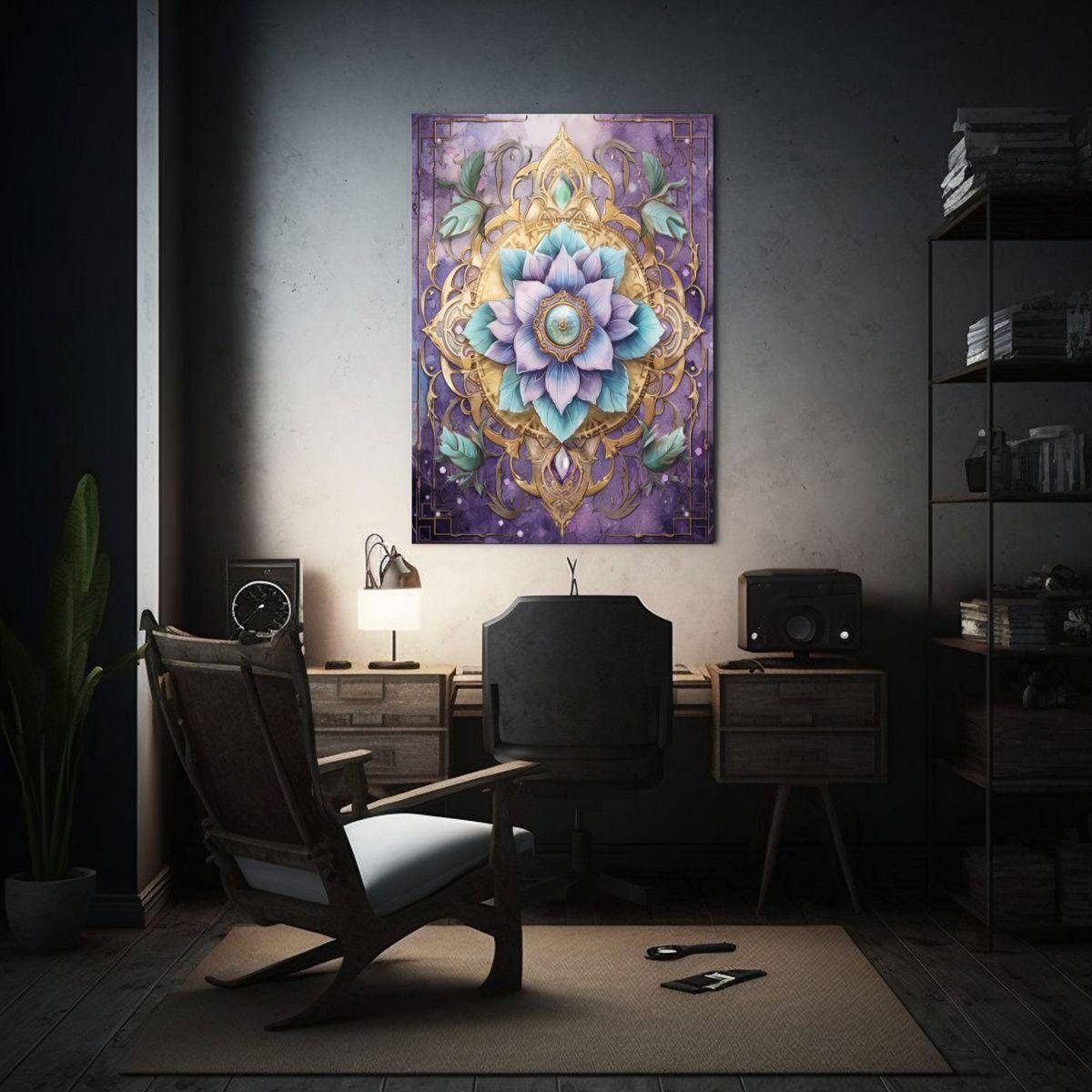 Cuadro Mandala Simétrico De Tela En Bastidor 40x60cm-2