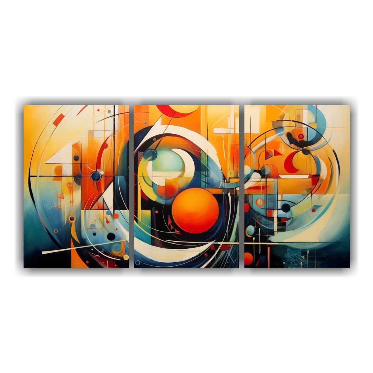 Conjunto 3 Artes De Pared Abstracto Inspirador 240x120 Cm-0