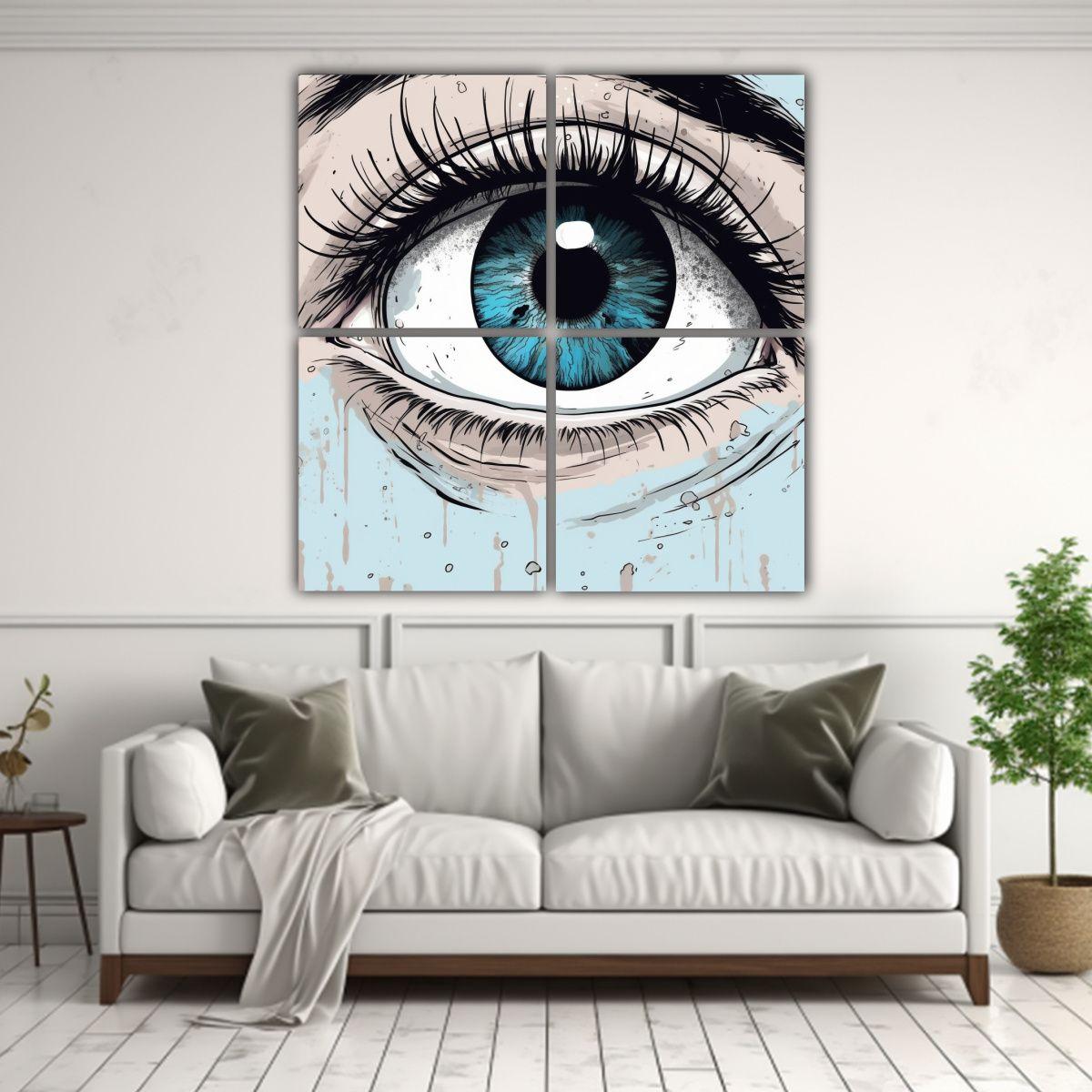 Pinturas Decorativas De Lienzo Impreso: Ojos 120x120 Cm-2