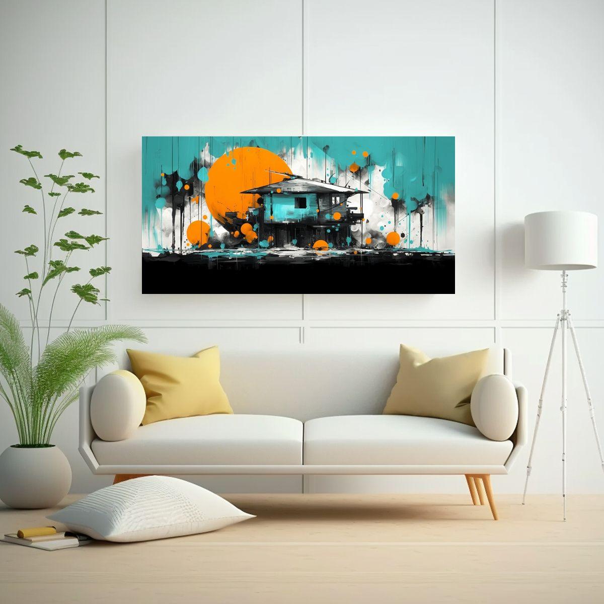 Cuadro Vintage Estrellados Arte Minimalista En 160x80 Cm-2