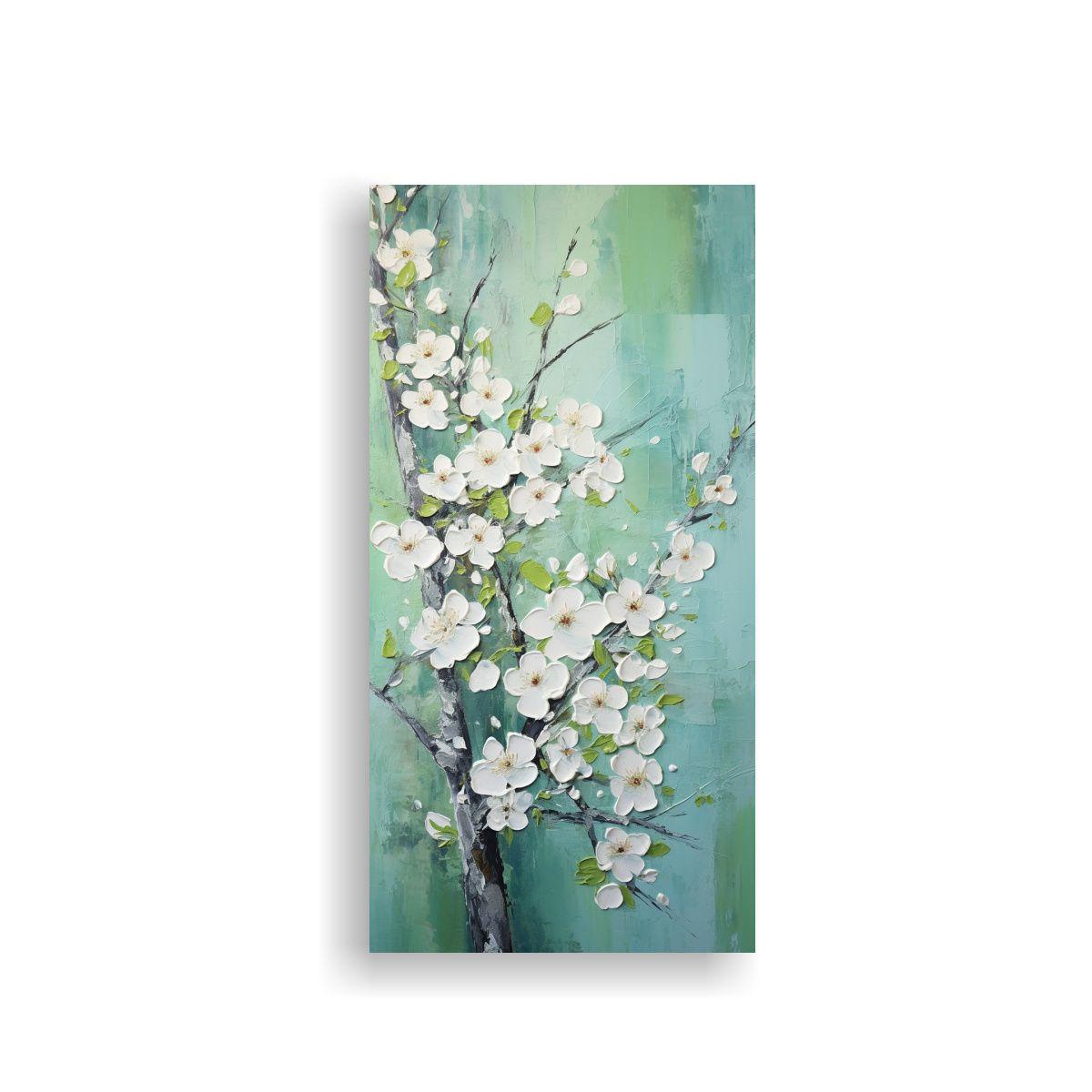 Pintura De Arte De Pared De Flores De Cerezo 30x60cm-0