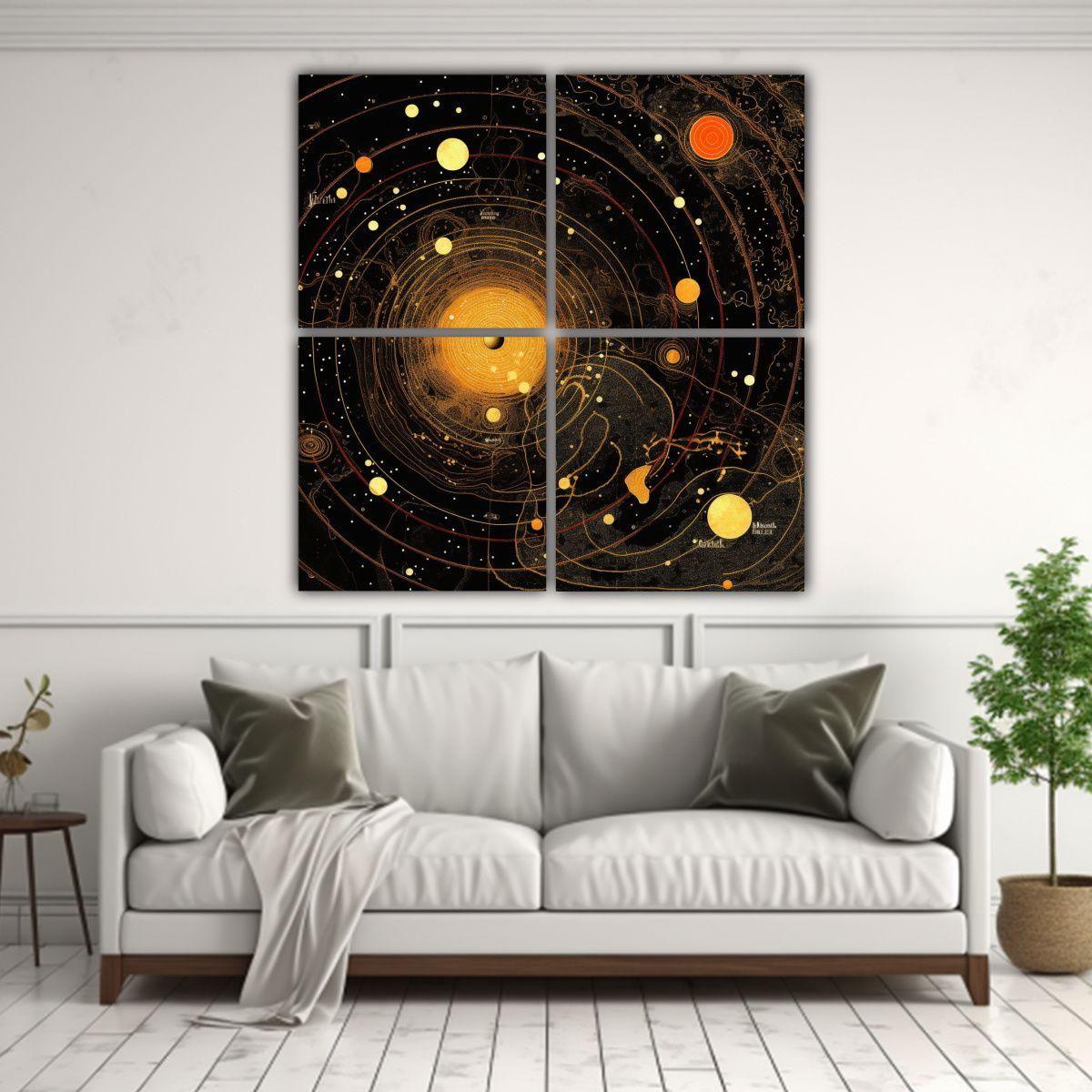 Obra Maestra: Mapa Sistema Solar Estilo Pintura 180x180 Cm-2