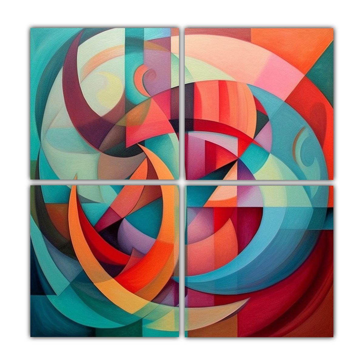 Lienzos De Tela Minimalistas En Forma Abstracta 80x80 Cm-0