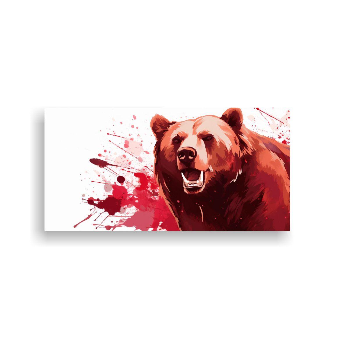 Cuadro Creativo: Oso En Colores Chocolate Y 140x70cm-0