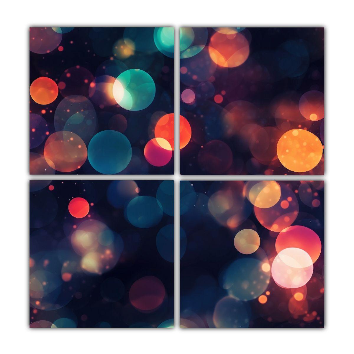 Cuatro Cuadros Fotografía Arte Urbano Bokeh 300 140x140 Cm-0