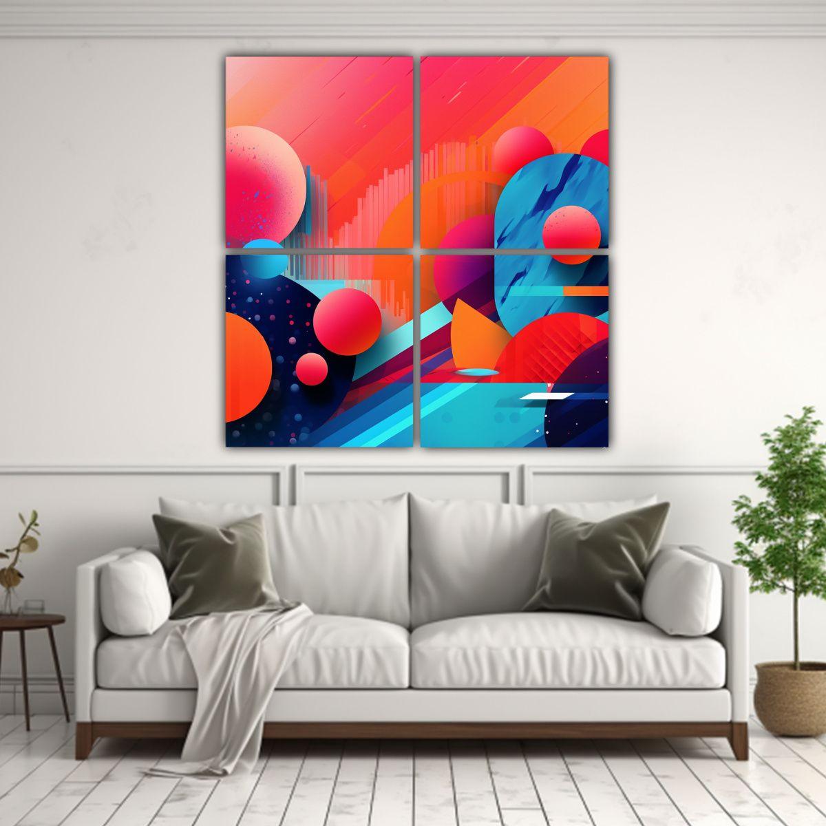 Cuatro Lienzos De Tela Sublimada, Elementos De 180x180 Cm-2