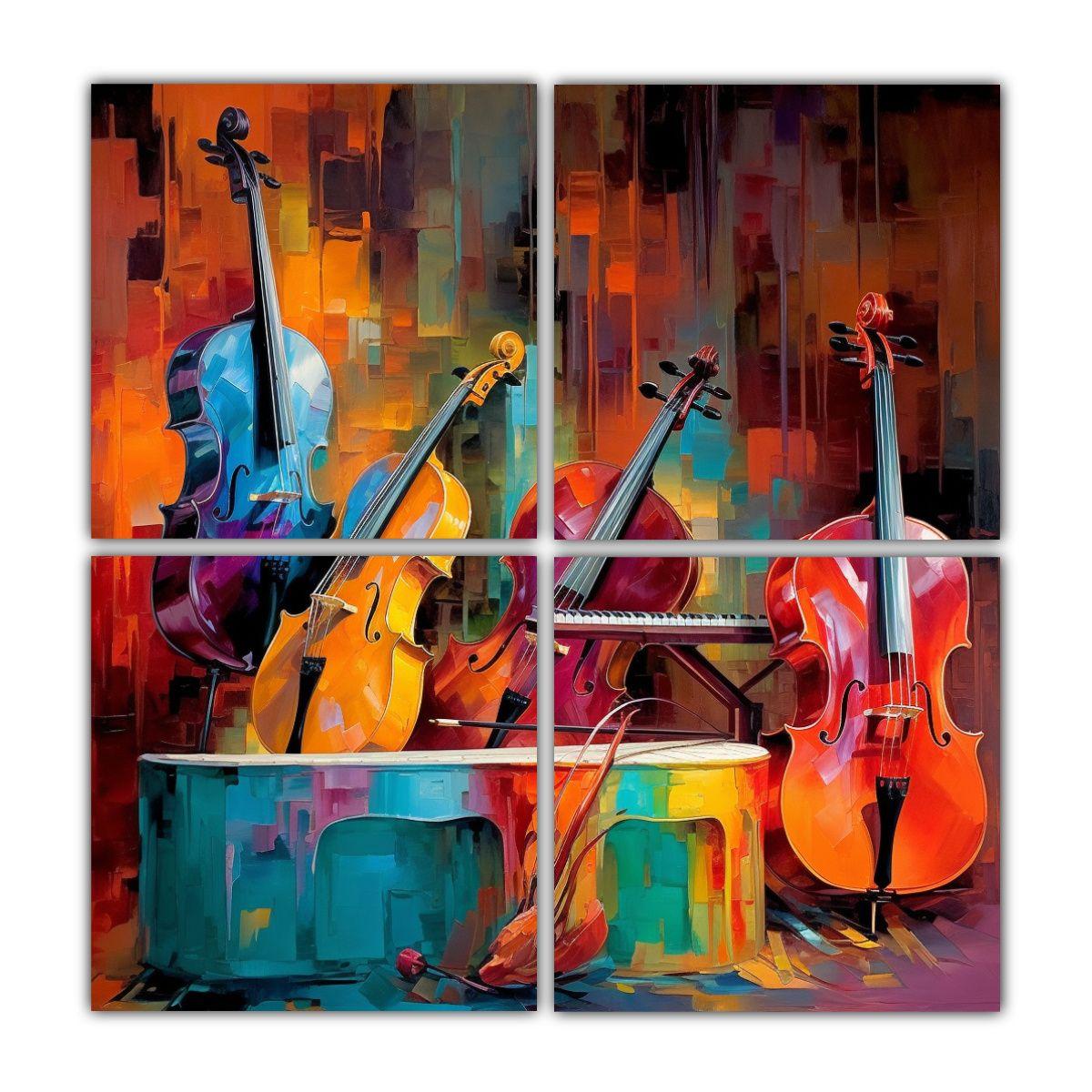 Cuadros Calidos Reflejo Musical Instruments 40x40 Cm-0