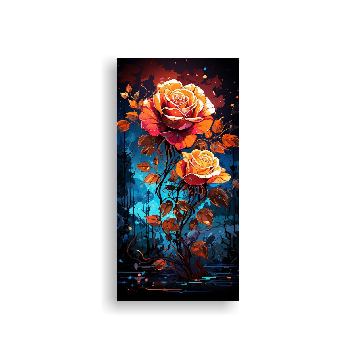 Pintura Decorativa Estilo Graffiti De Rosa 70x140 Cm-0