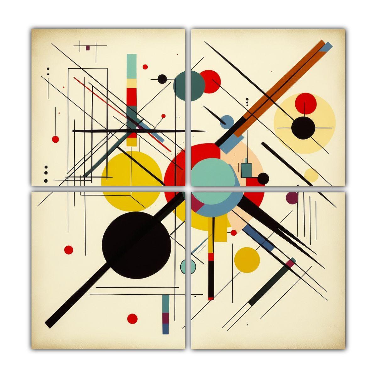 Cuadros Contraste En Dibujo De Cuatro 100x100 Cm-0