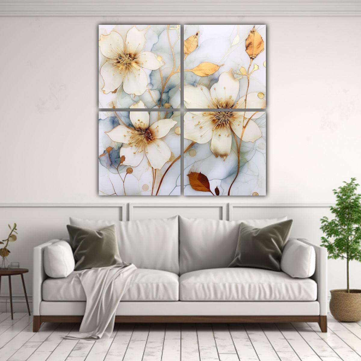 Pinturas Decorativas De Cuatro Telas En Bastidor 200x200 Cm-2