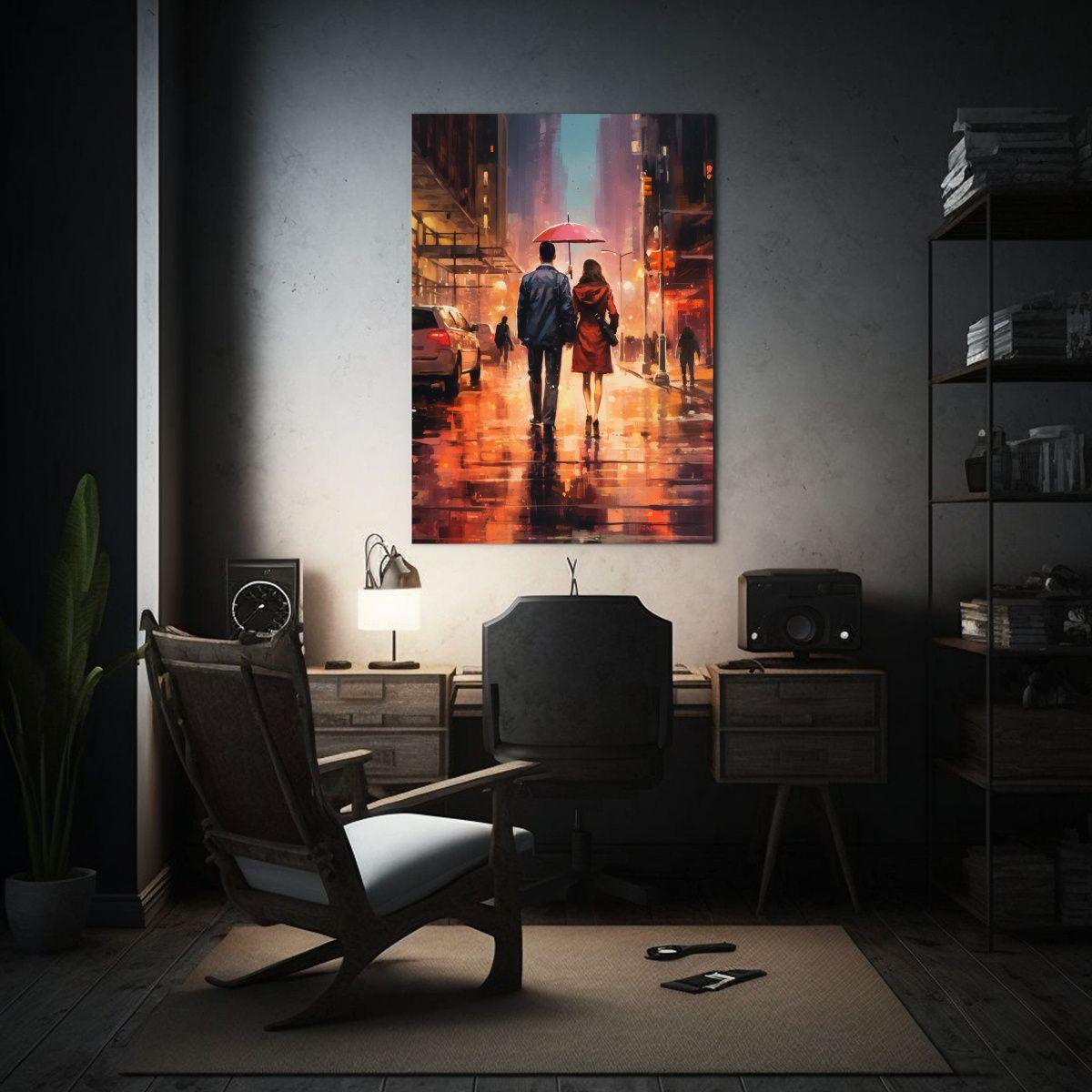 Cuadro Decorativo Pareja Corriendo De La Mano 80x120cm-2