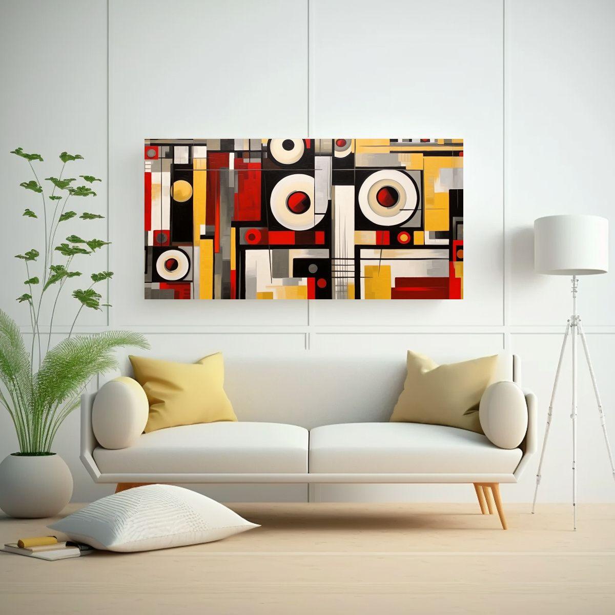 Pintura De Fondo Alegre Con Cassettes De Audio En 120x60cm-2