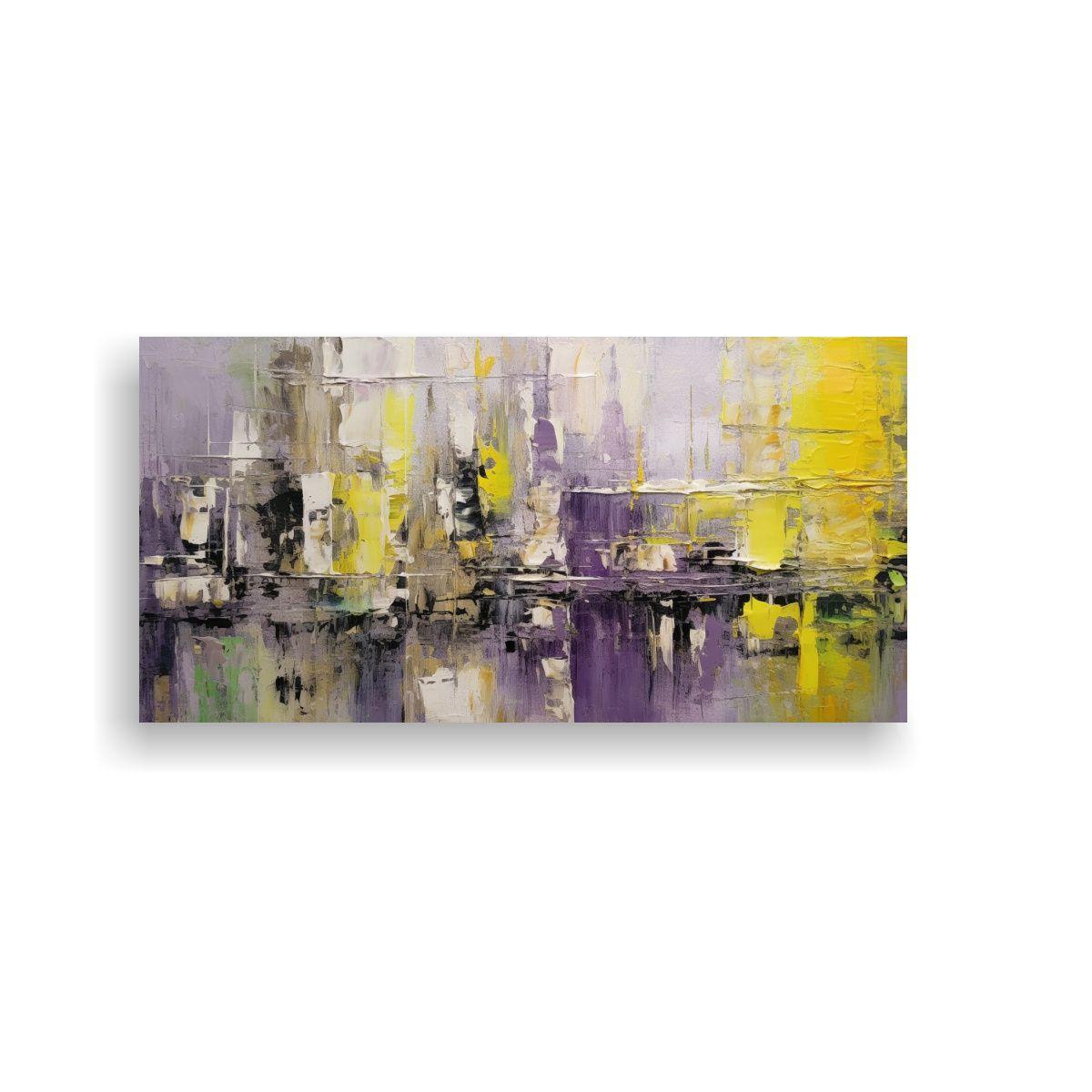 Pintura Acrílica Abstracta Estilo Goteo 100x50 Cm-0