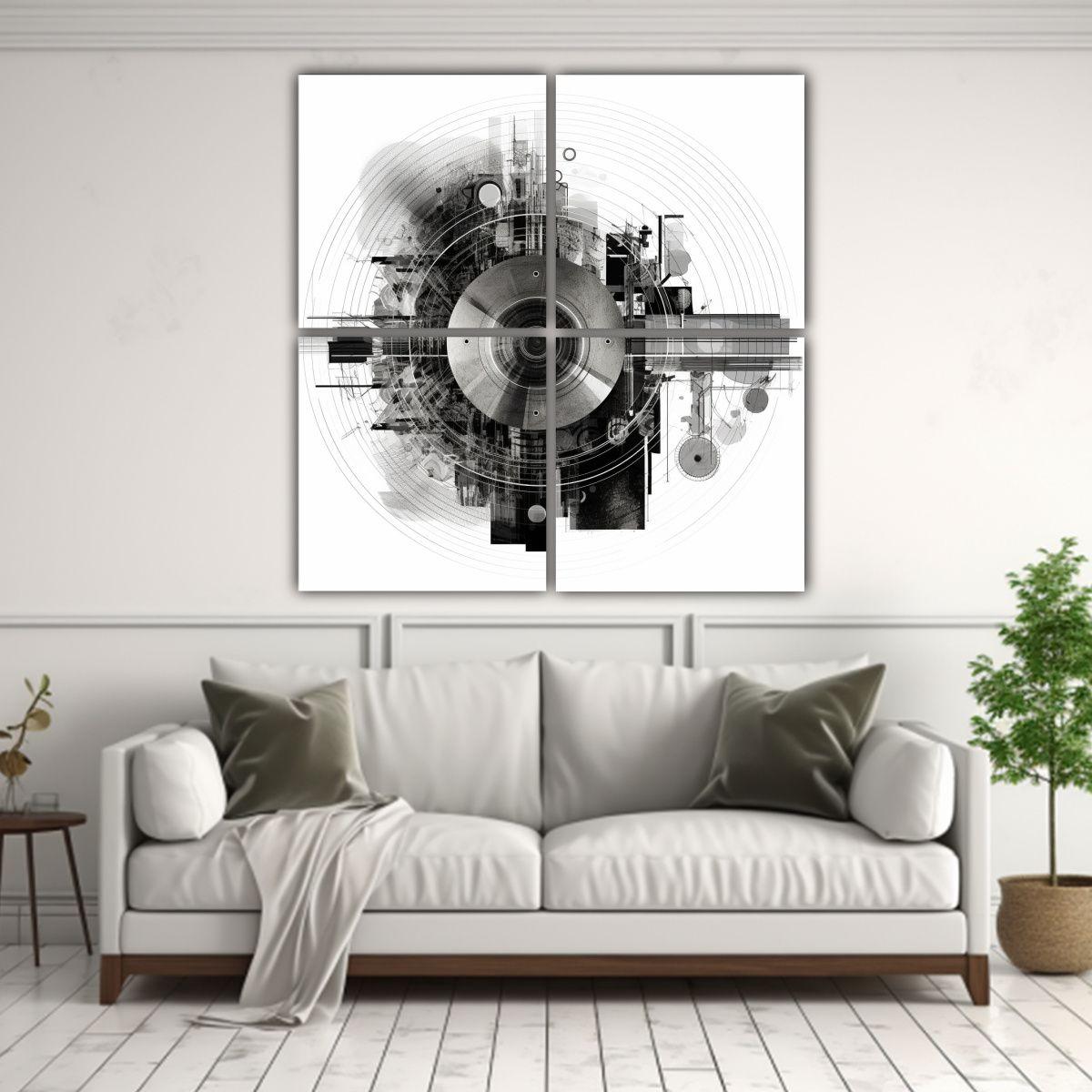 Pinturas Decorativas Generativas En Blanco 140x140 Cm-2
