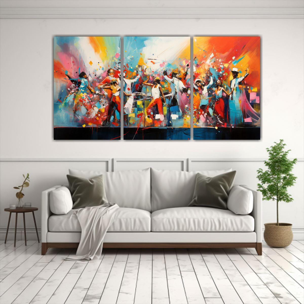 Pinturas Decorativas De Tres Composiciones De 240x120 Cm-2