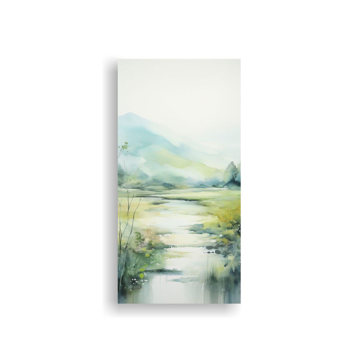 Paisaje Sereno En Bastidor Fotografía Moderna 40x80cm-0
