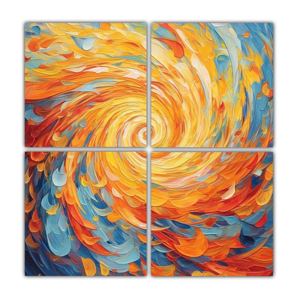 Cuadros De Pared Abstractos Época Remolinos 140x140 Cm-0
