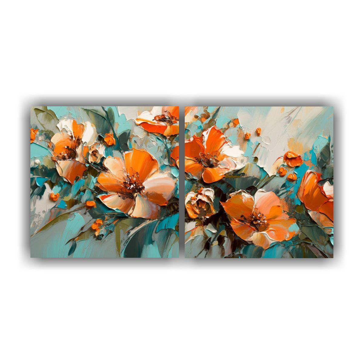 Pintura Sobre Lienzo De Flores En Colores 160x80 Cm-0