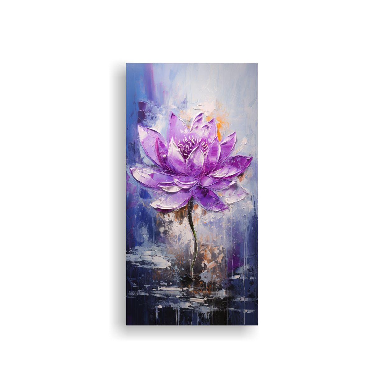 Pintura De Loto Púrpura Estilo Arte Creativo En L 80x160cm-0