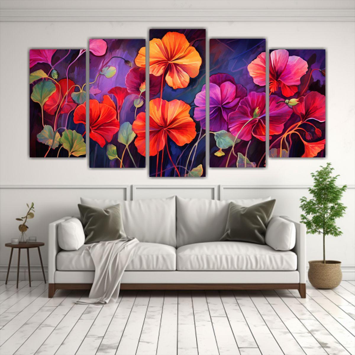Artes De Pared Creativa: Nasturtium Herbs 150x75 Cm-2