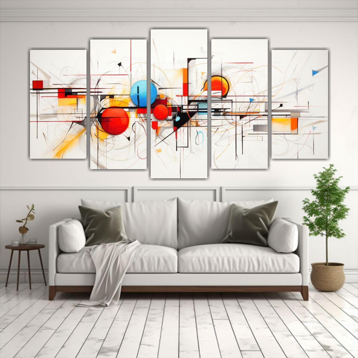 Pinturas Abstractas Con Líneas Refinadas Para 150x75 Cm-2