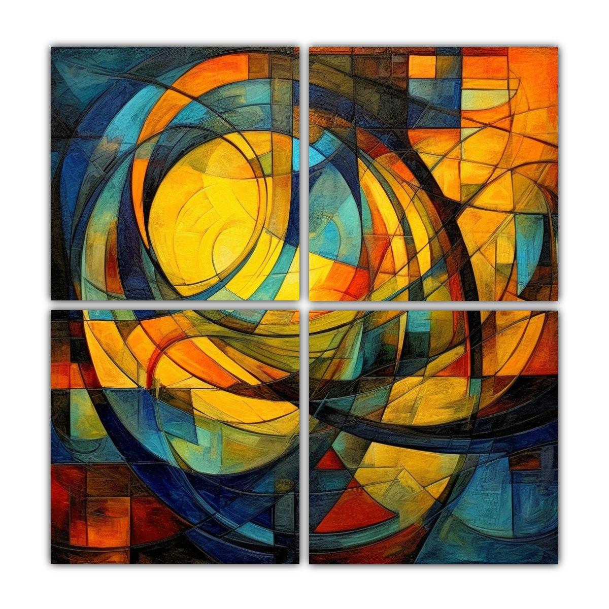 Pinturas Abstractas Juveniles Estilo Raphael 140x140 Cm-0