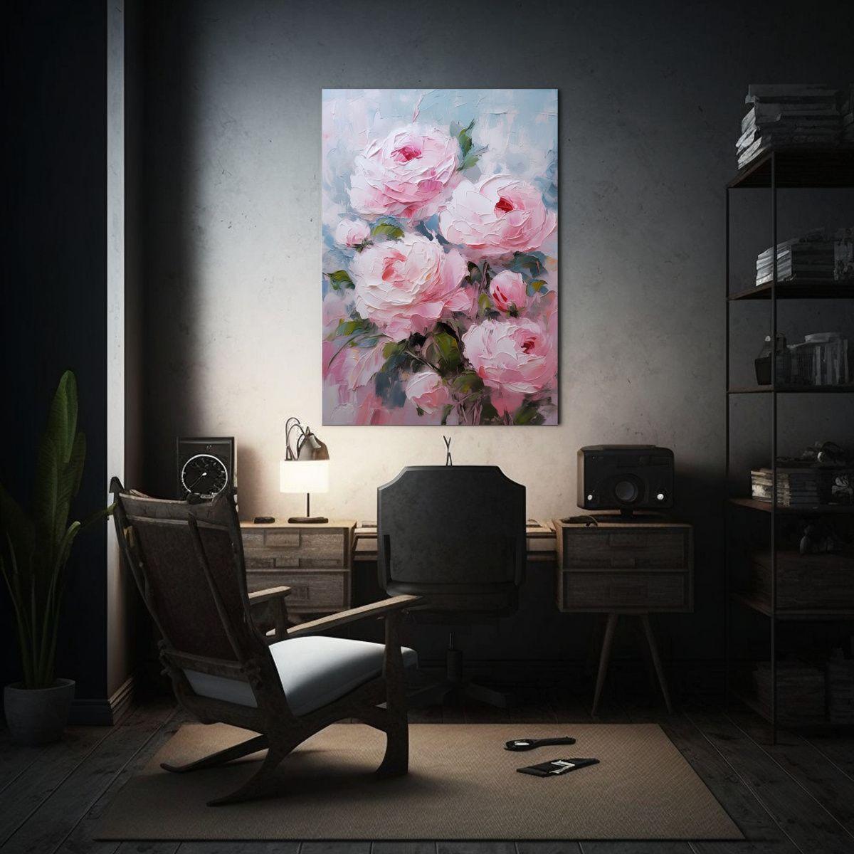Pintura Abstracta De Rosas En Armonía De Colores 20x30 Cm-2