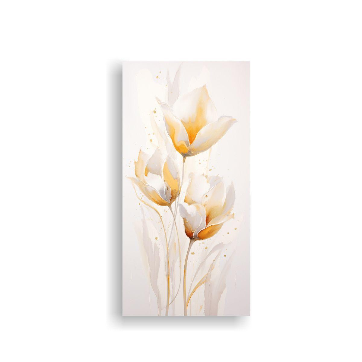 Pintura Acuarela Moderna De Tulipanes En Colores 60x120 Cm-0
