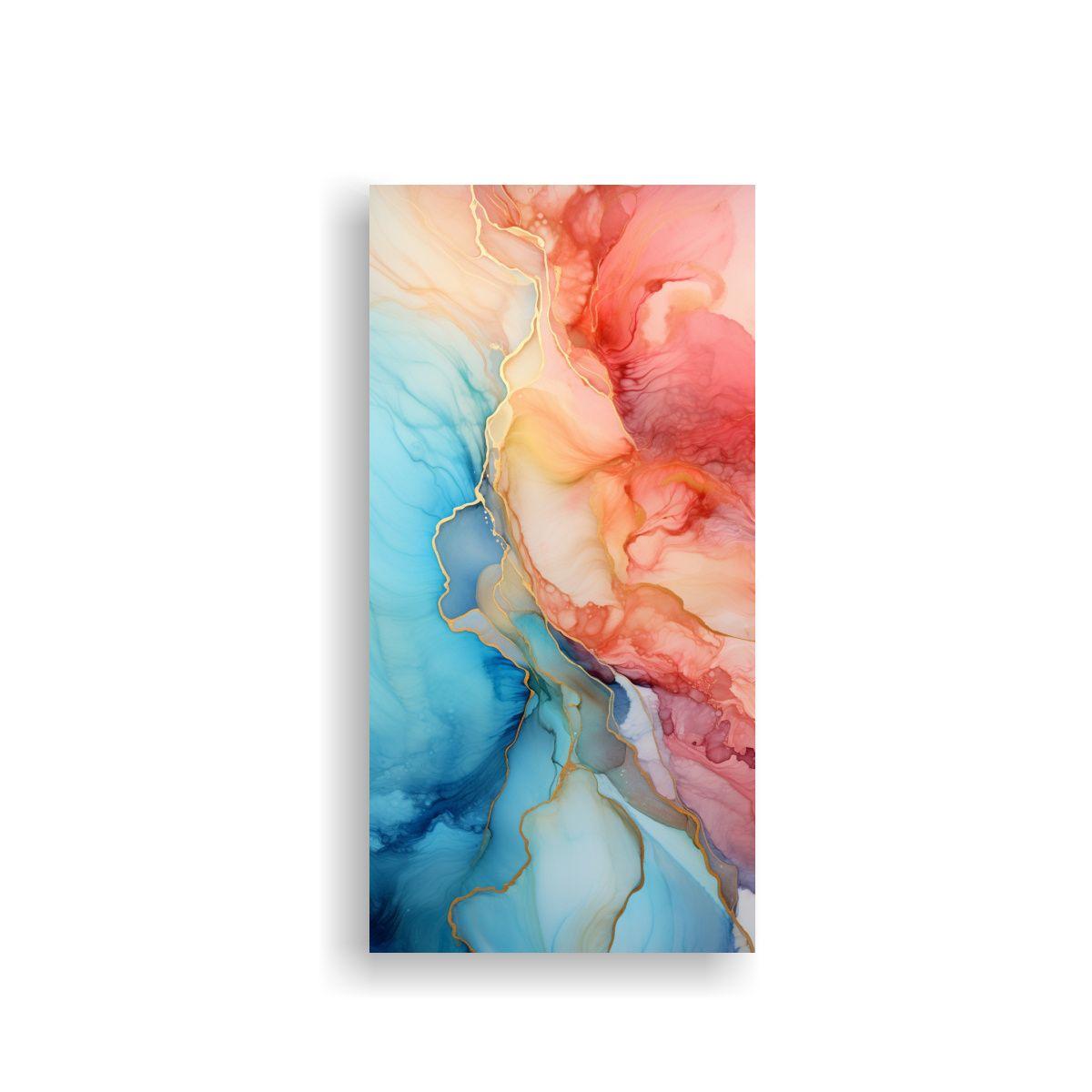 Cuadro Espectacular Combinación Tinta Alcohol 20x40cm-0