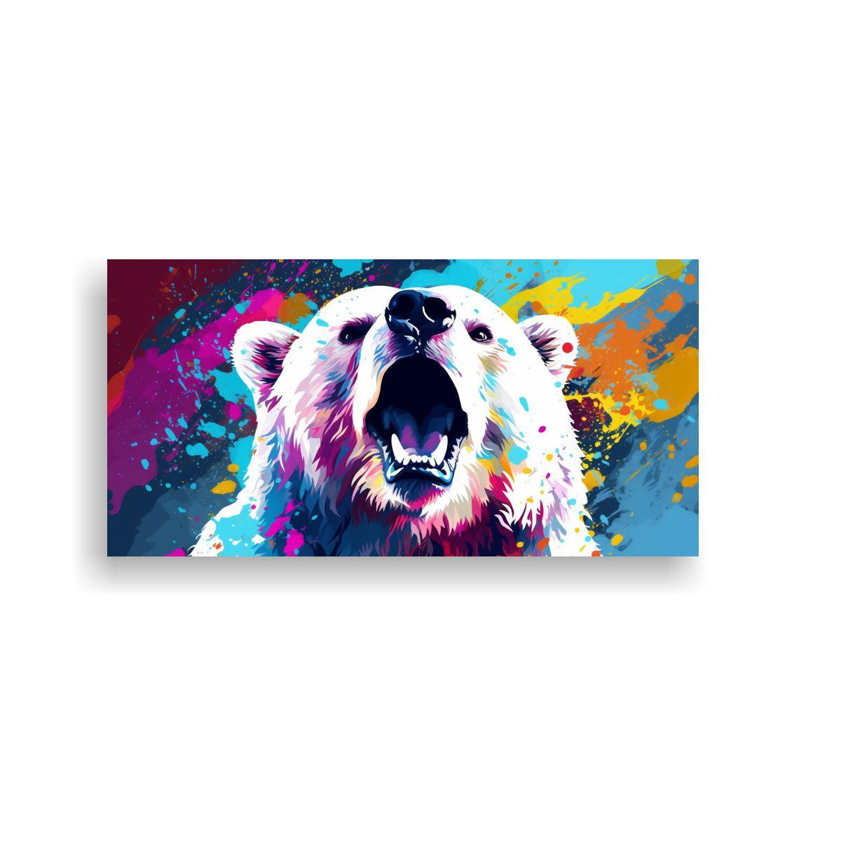 Pintura Decorativa De Arte Moderno Artesanal: Oso 100x50cm-0
