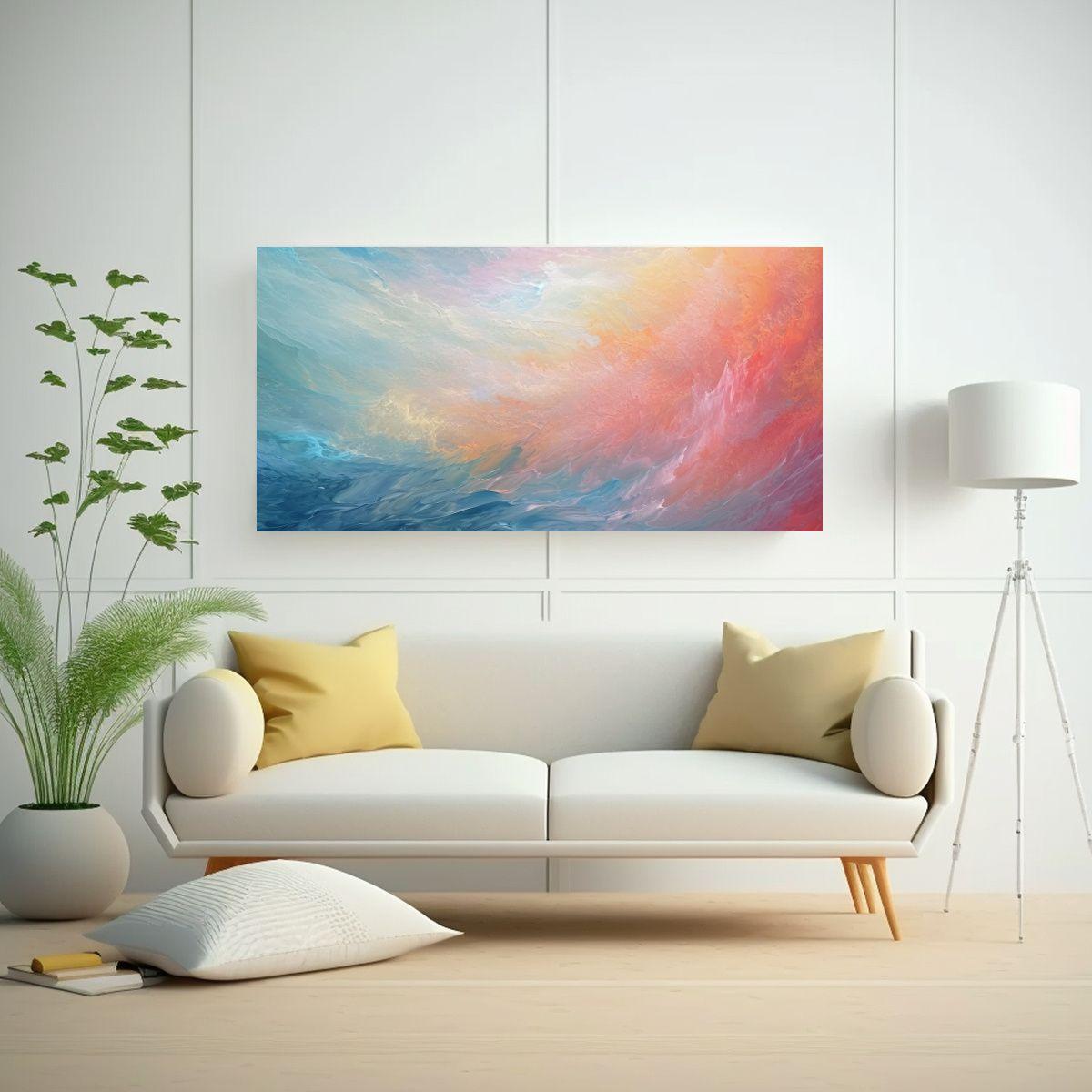 Pintura Abstracta Vintage En Estilo óleo, 40x20cm-2