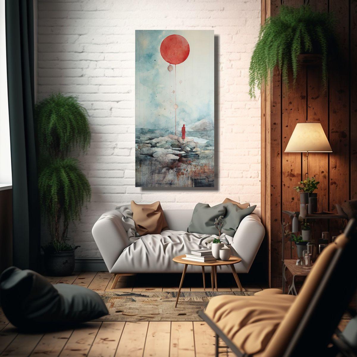 Pintura Lienzo Expresión Arte Urbano En Acuarela 60x120cm-2