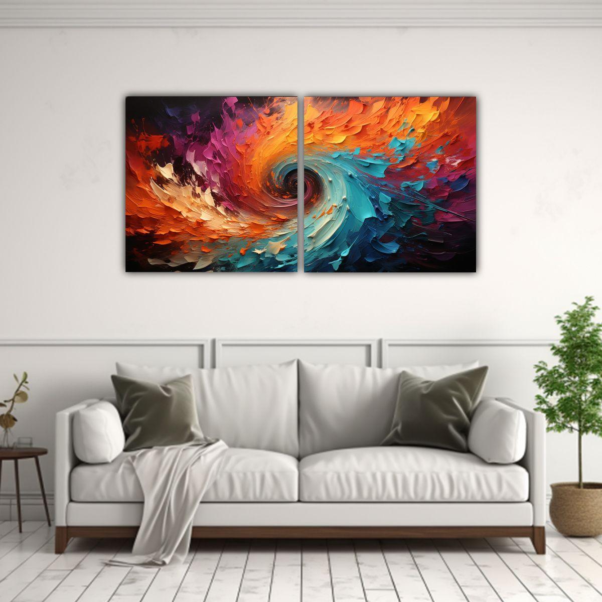 Set 2 Lienzos De Tela Patrón Intenso Motivo 160x80 Cm-2