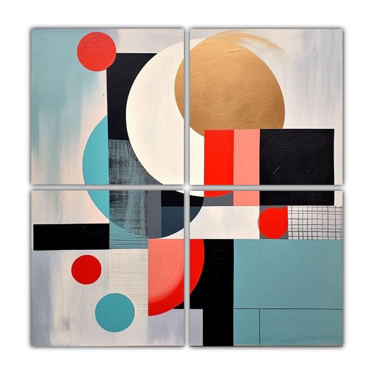 Cuadro Abstracto Minimalista Geométrico Herdiana 200x200 Cm-0