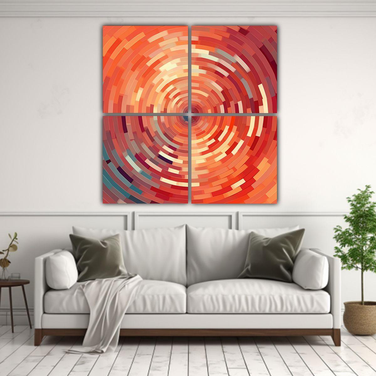 Pinturas Abstractas Algoritmo Lienzo Hipnótico 200x200 Cm-2