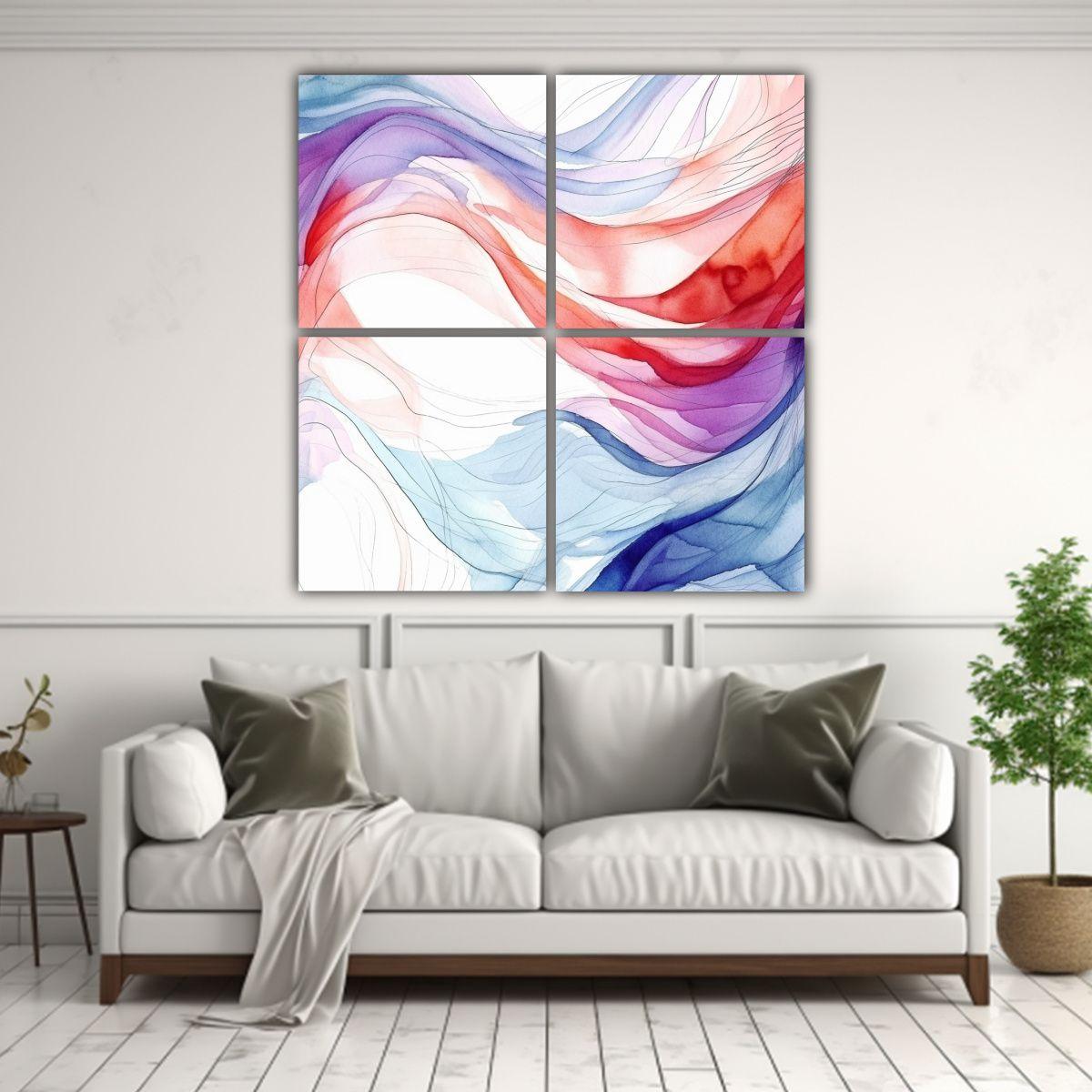Cuadro De Cuatro Hermosos Bonitos Kaladze En 140x140 Cm-2