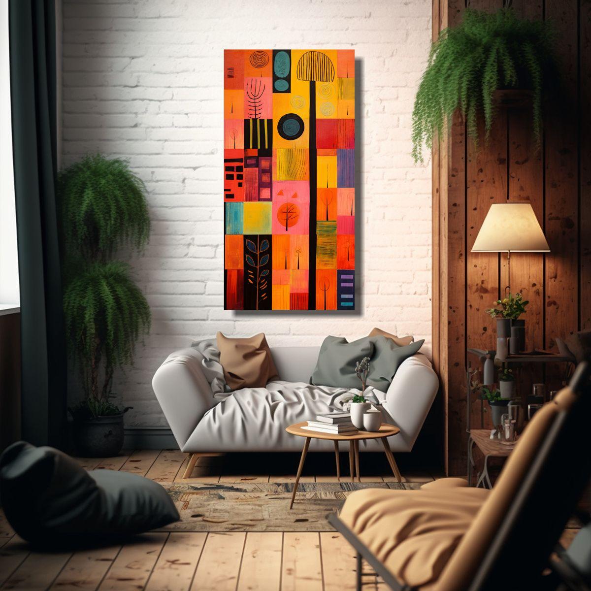 Cuadro Imagen Textura: Arte Marimekko Y Paul Klee 40x80cm-2