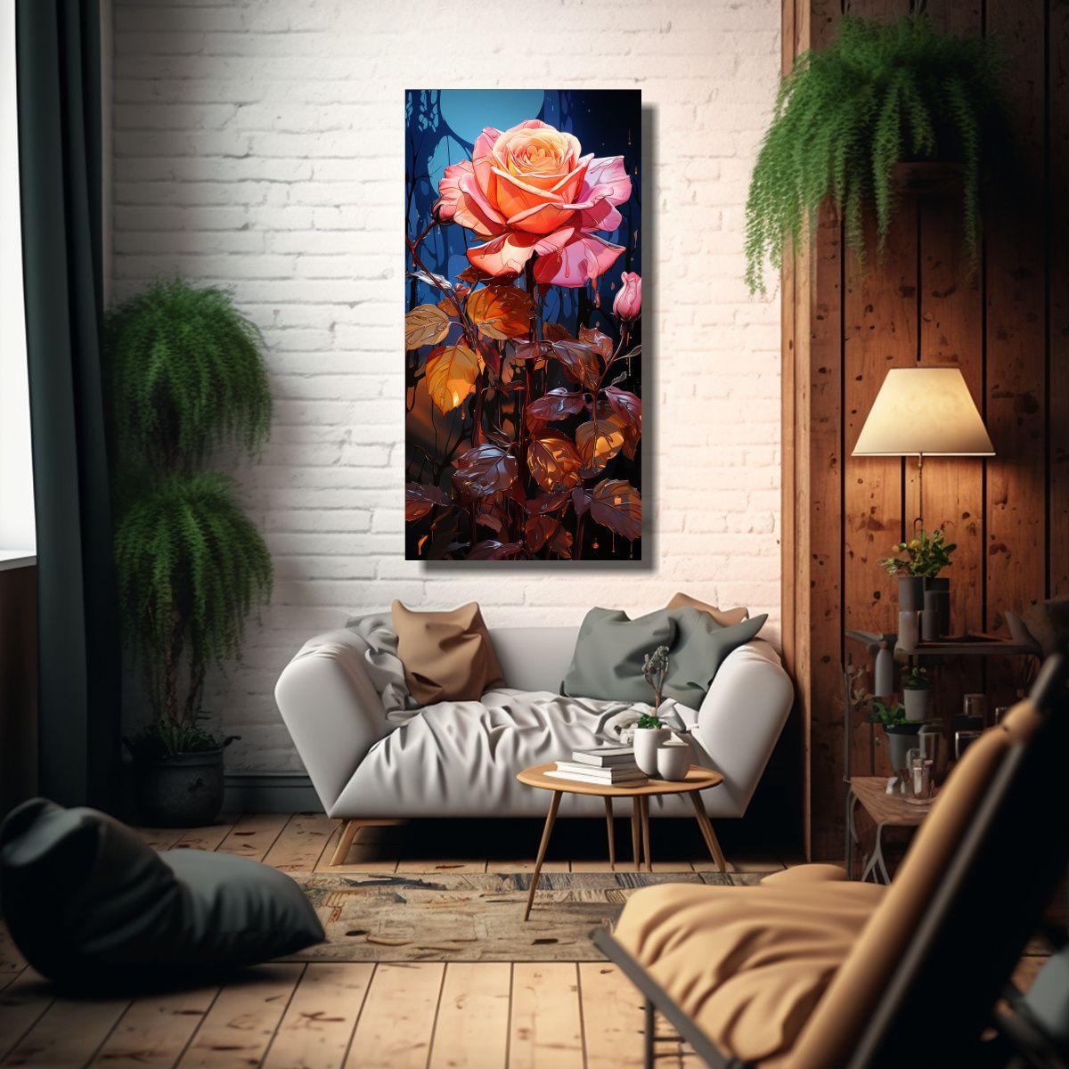 Cuadro Decorativo Alegría Rosa Arte Pop 30x60cm-2