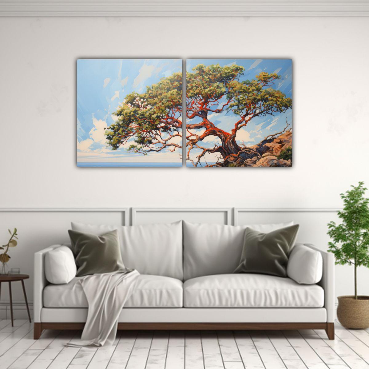 Cuadro Abstracto De Arbutus, Detalle En Estilo 120x60 Cm-2