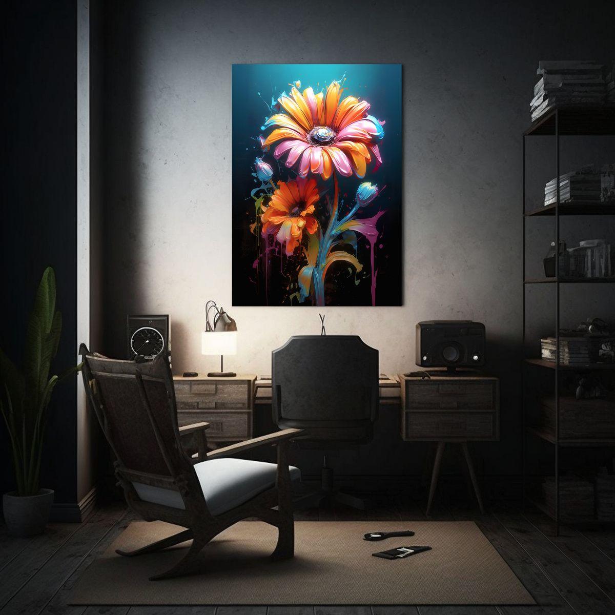 Lienzo Pop Art Flores Pintura Hd Ultra Realista 20x30cm-2