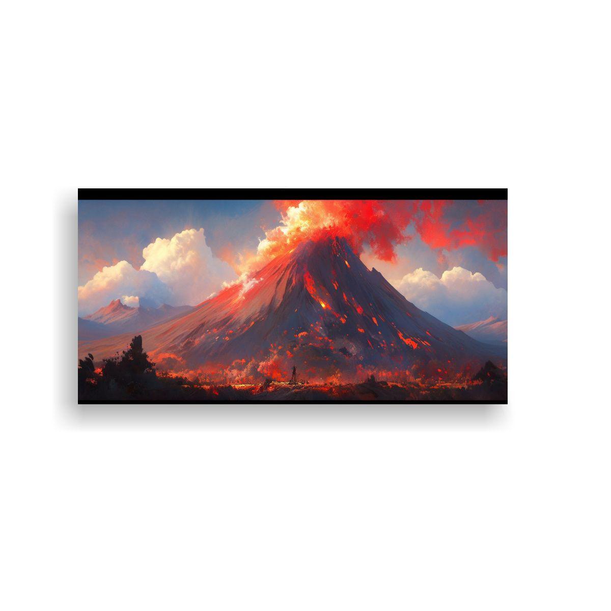 Pintura Abstracta Innovadora Del Volcán Con Color 60x30cm-0